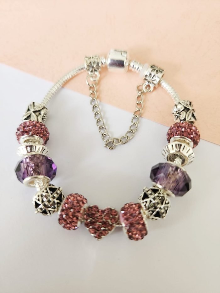 purple heart charm bracelet is on sale