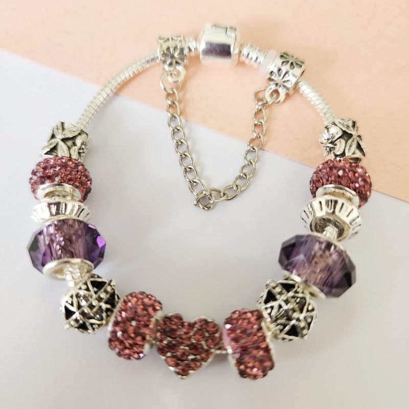 purple heart charm bracelet is on sale